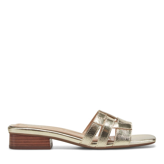 Easy Spirit Galanti Leather Dress Sandals - Gold Leather