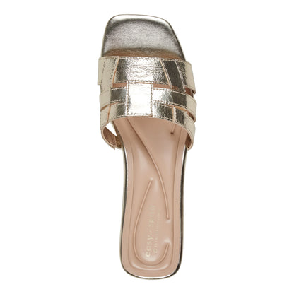 Easy Spirit Galanti Leather Dress Sandals - Gold Leather