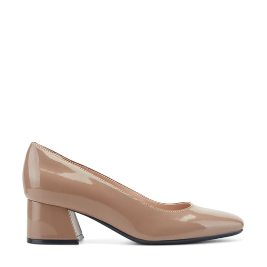 Easy Spirit Marelyn Block Heel Dress Pumps - Light Brown Patent