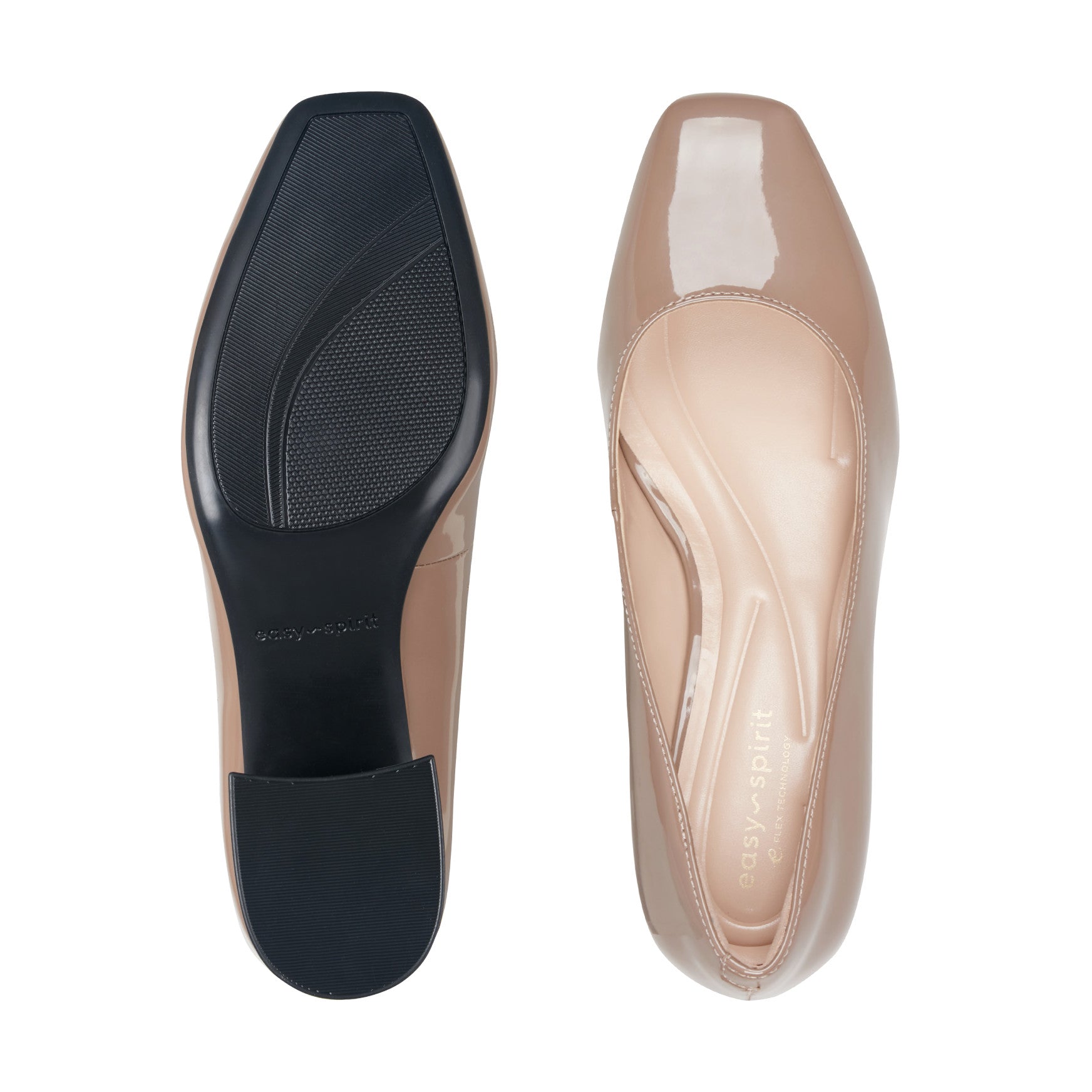 Easy Spirit Marelyn Block Heel Dress Pumps - Light Brown Patent