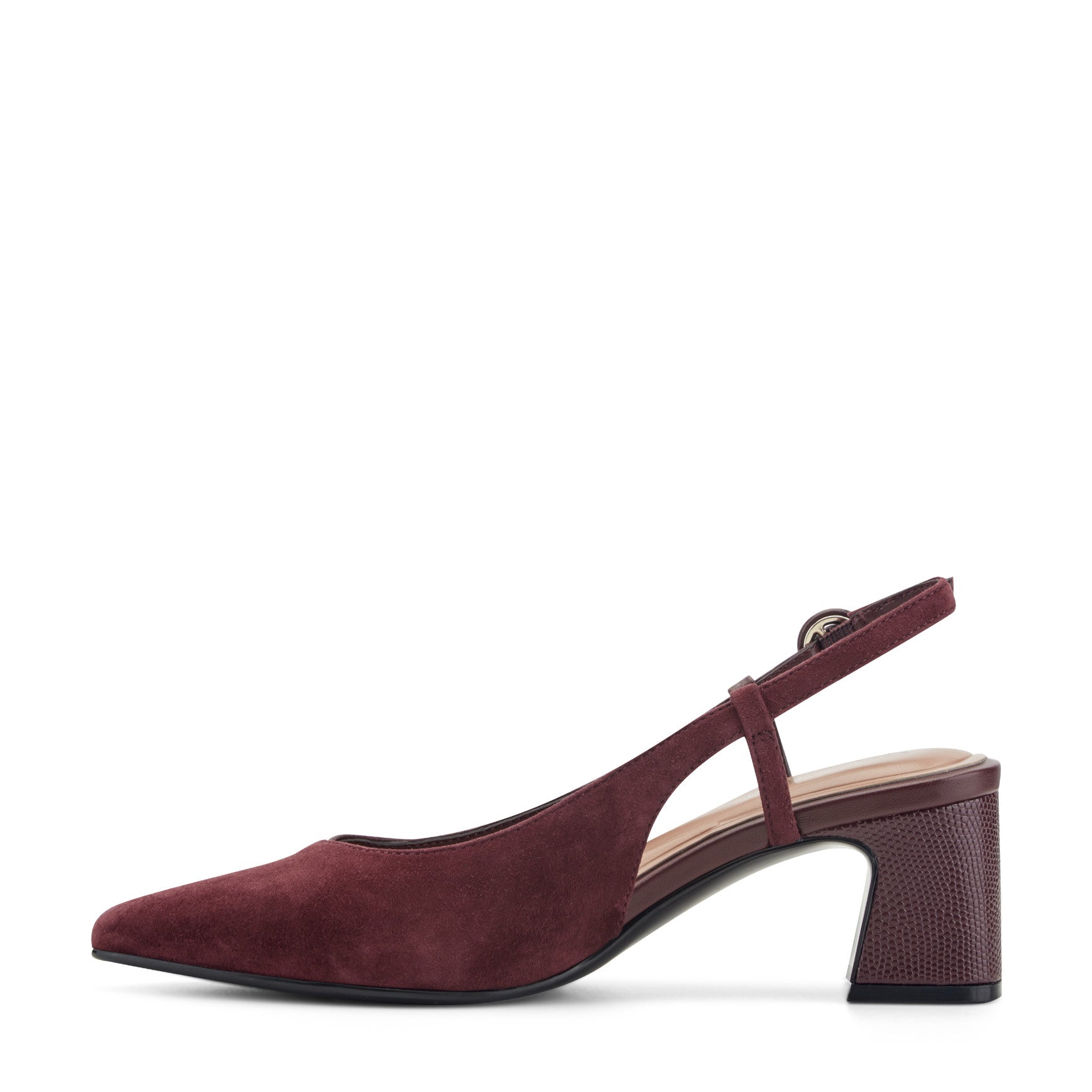 Easy Spirit Nailah Slingback Dress Pumps - Burgundy Suede/Leather