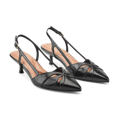 Easy Spirit Kaisley Slingback Dress Pumps - Black Leather