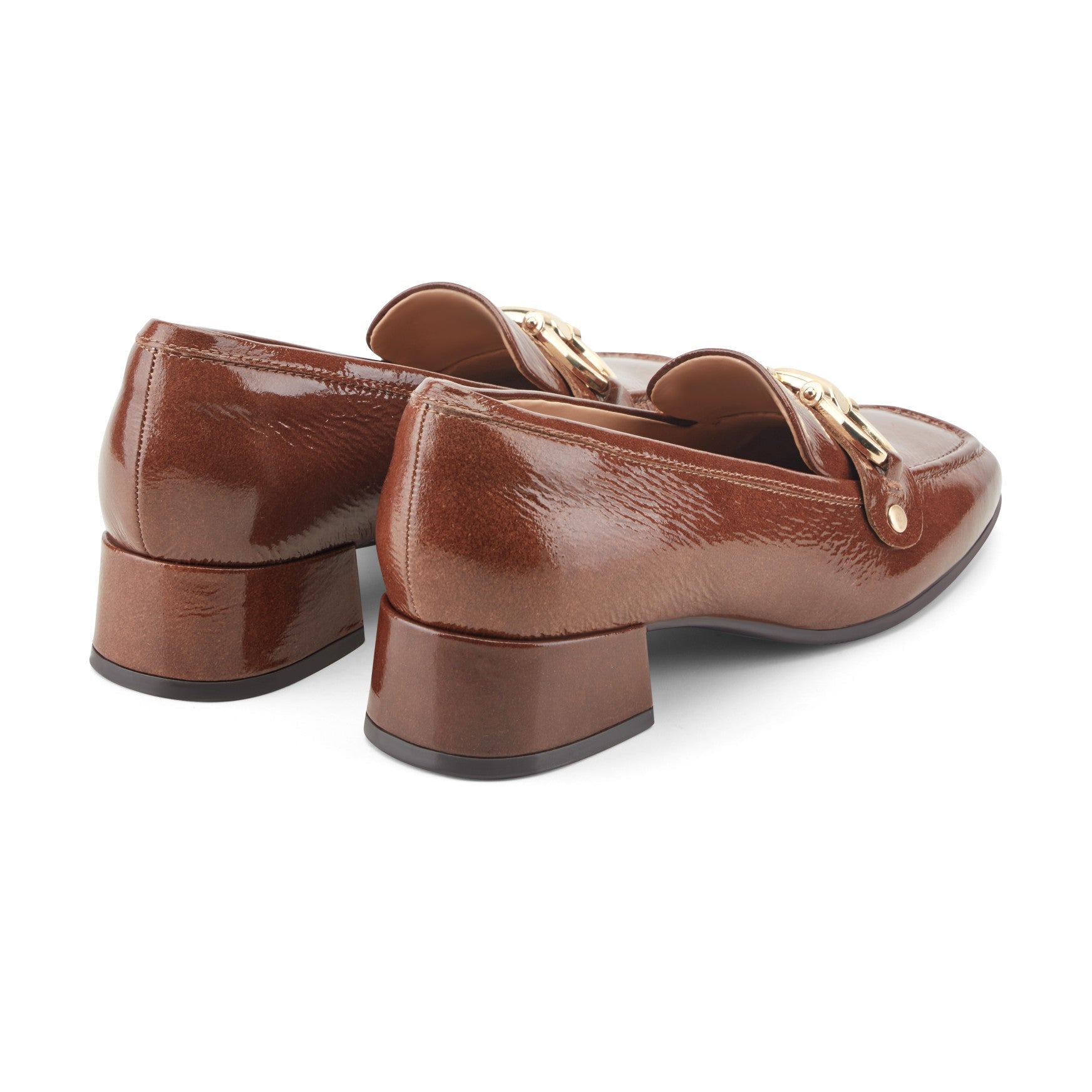Easy Spirit Falyn Block Heel Loafers - Cognac Leather