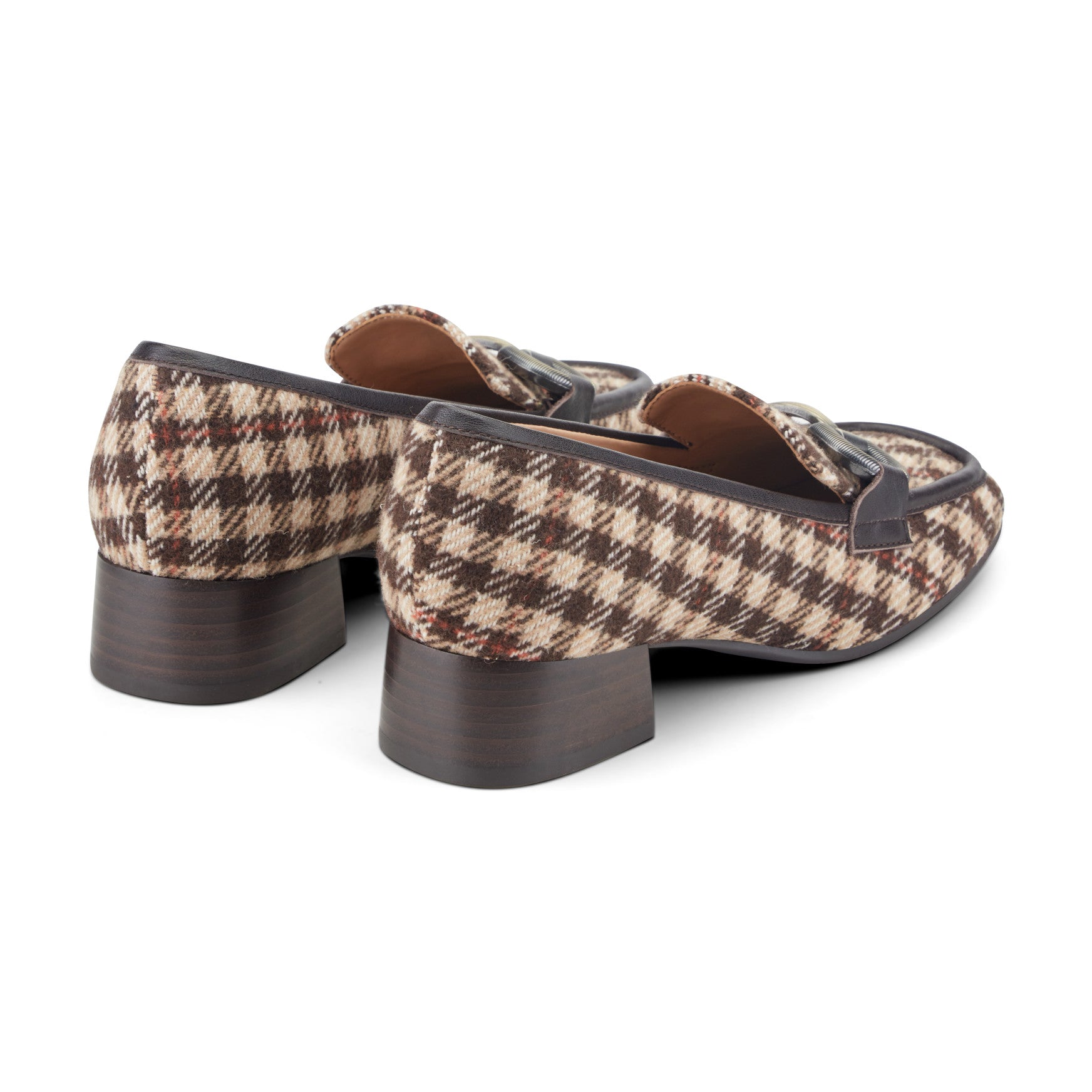 Easy Spirit Franny Dress Loafers - Dark Brown Plaid Multi