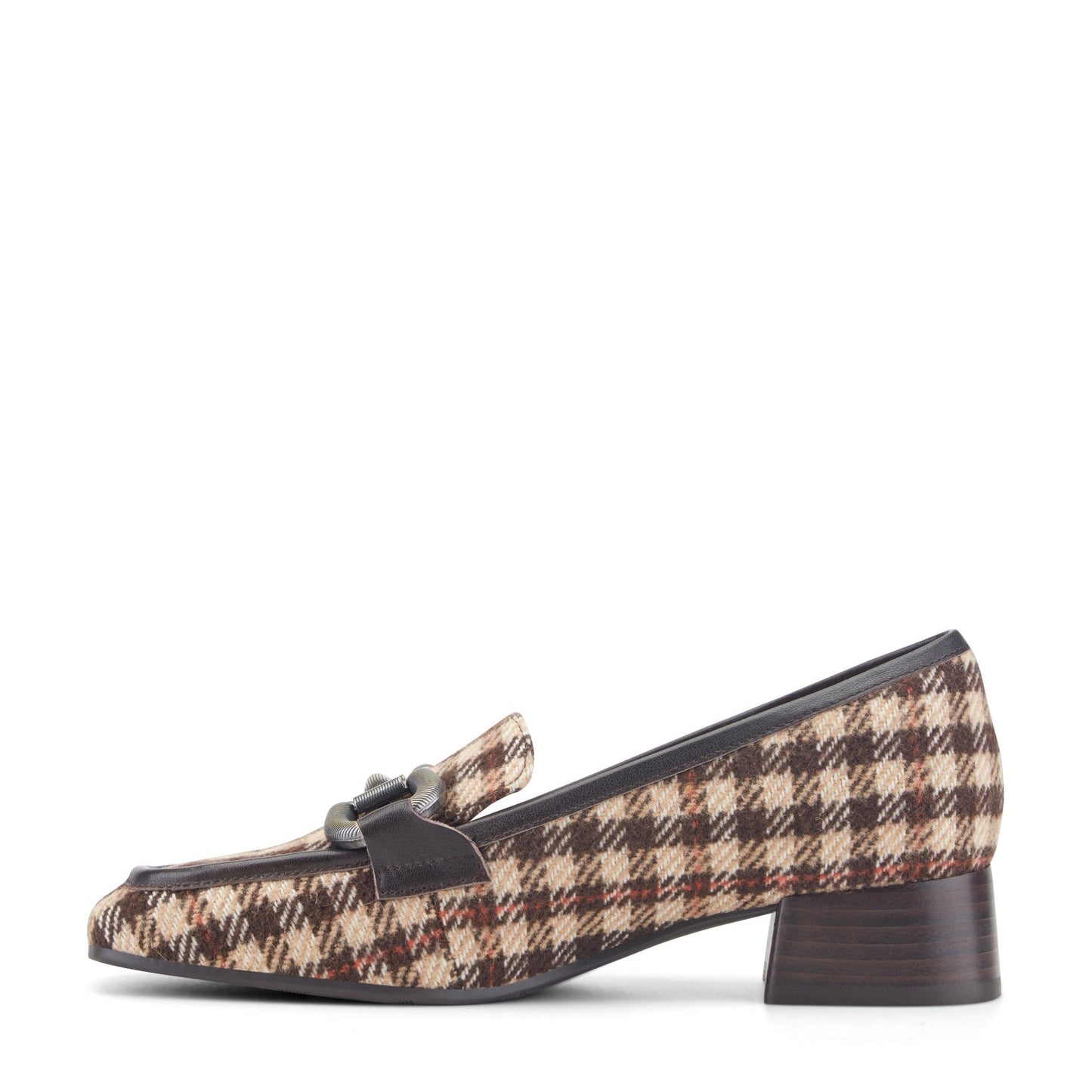 Easy Spirit Franny Dress Loafers - Dark Brown Plaid Multi