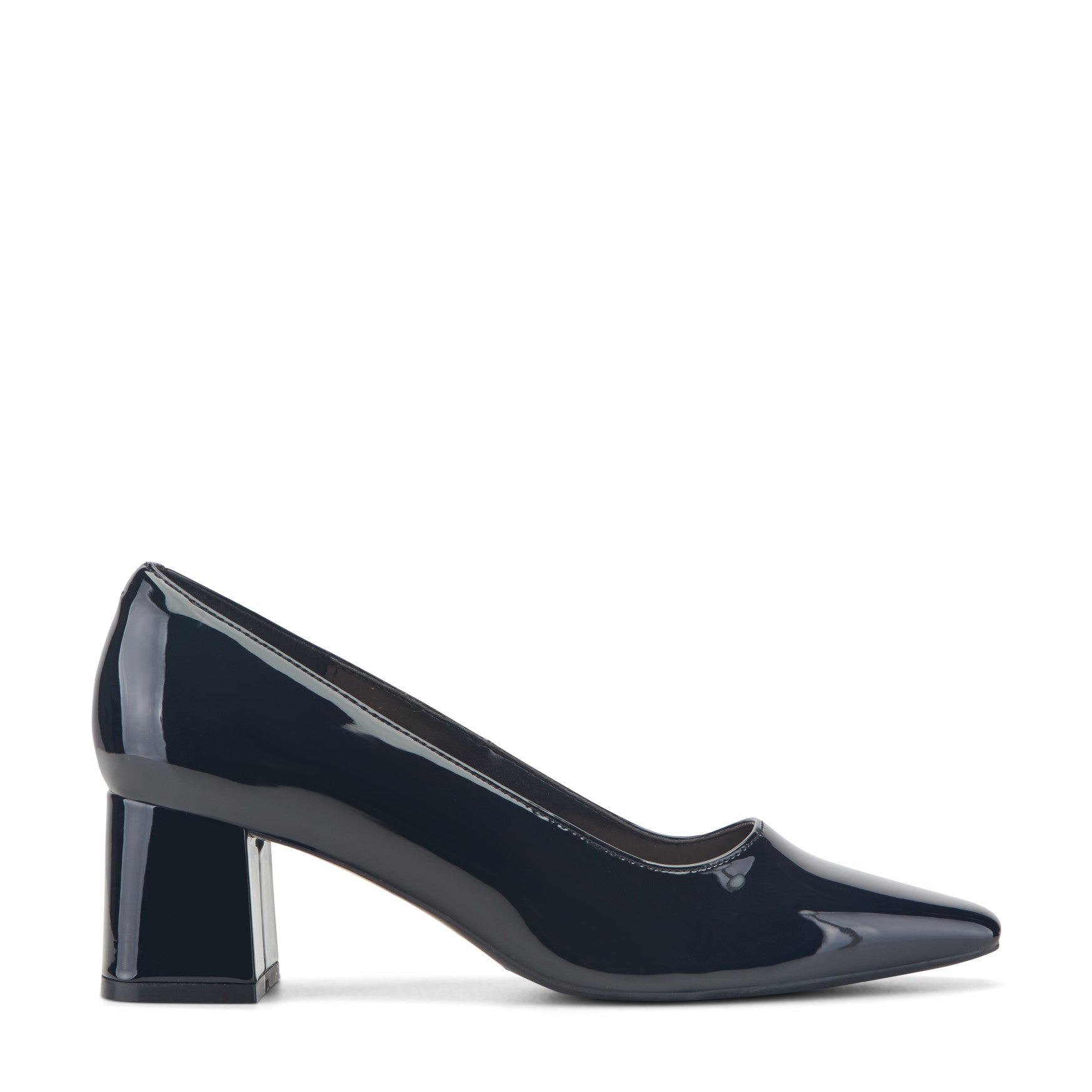 Easy Spirit Dorian Block Heel Pumps - Black Patent