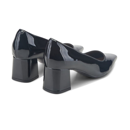 Easy Spirit Dorian Block Heel Pumps - Black Patent