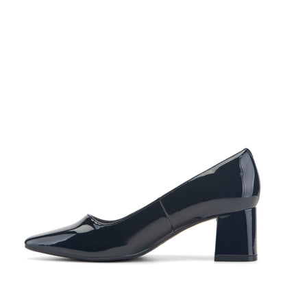 Easy Spirit Dorian Block Heel Pumps - Black Patent