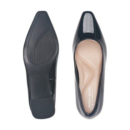Easy Spirit Dorian Block Heel Pumps - Black Patent