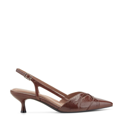 Easy Spirit Kaisley Slingback Dress Pumps - Medium Brown Leather