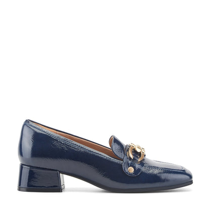 Easy Spirit Falyn Block Heel Loafers - Navy Leather
