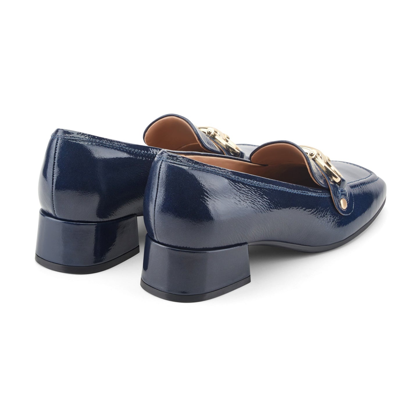 Easy Spirit Falyn Block Heel Loafers - Navy Leather