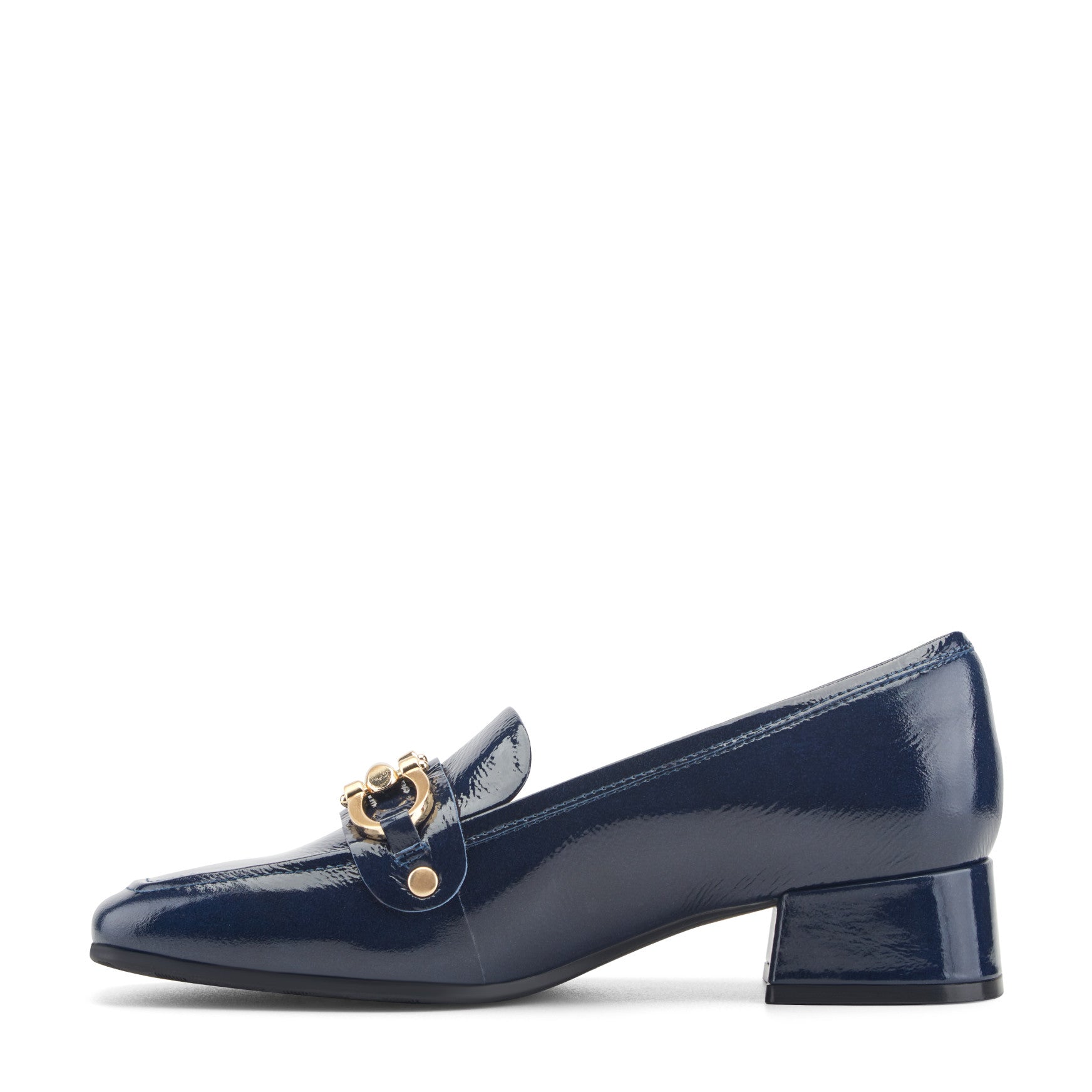 Easy Spirit Falyn Block Heel Loafers - Navy Leather