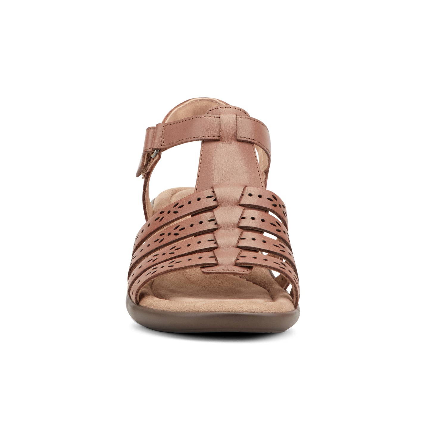 Easy Spirit Cortney Strappy Heeled Sandals - Medium Brown Leather