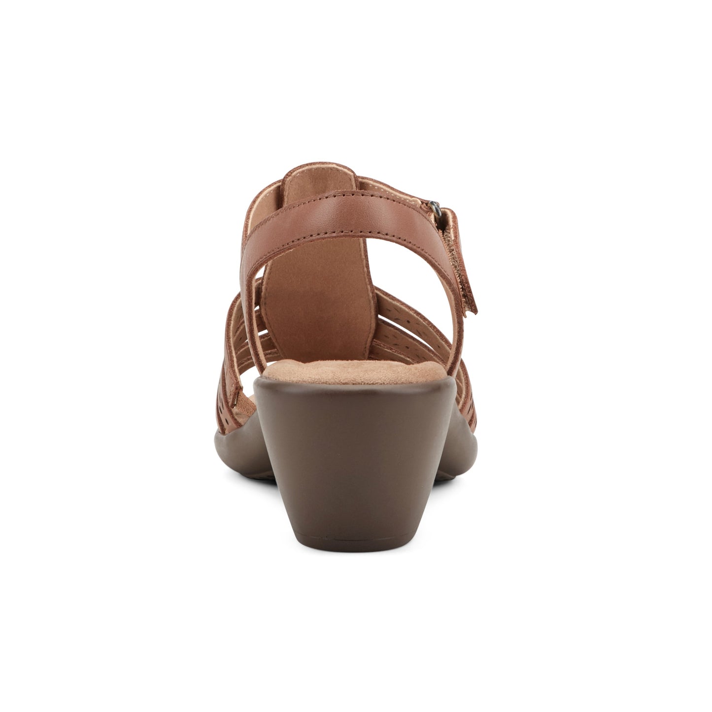 Easy Spirit Cortney Strappy Heeled Sandals - Medium Brown Leather