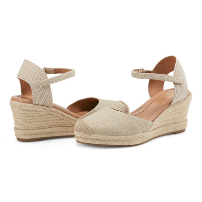 Easy Spirit Makaylie Wedge Heels - Natural Linen