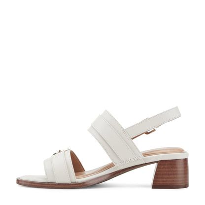 Easy Spirit Hadiya Block Heel Sandals - Ivory Leather