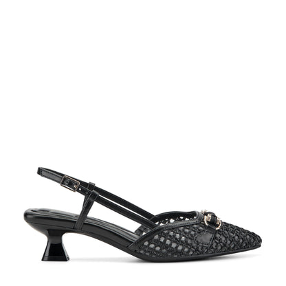 Easy Spirit Hetty Slingback Dress Pumps - Black/Raffia