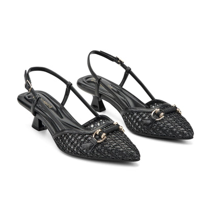 Easy Spirit Hetty Slingback Dress Pumps - Black/Raffia