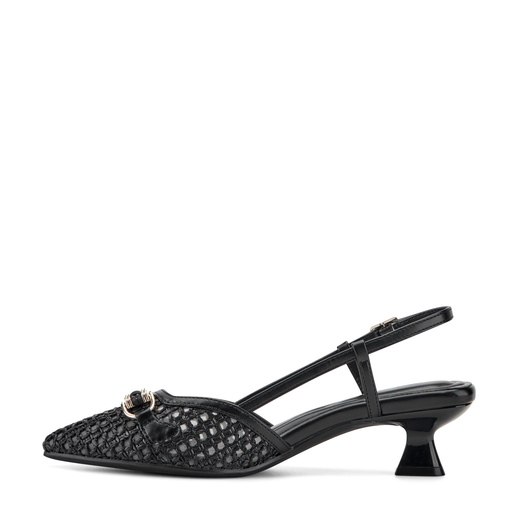 Easy Spirit Hetty Slingback Dress Pumps - Black/Raffia