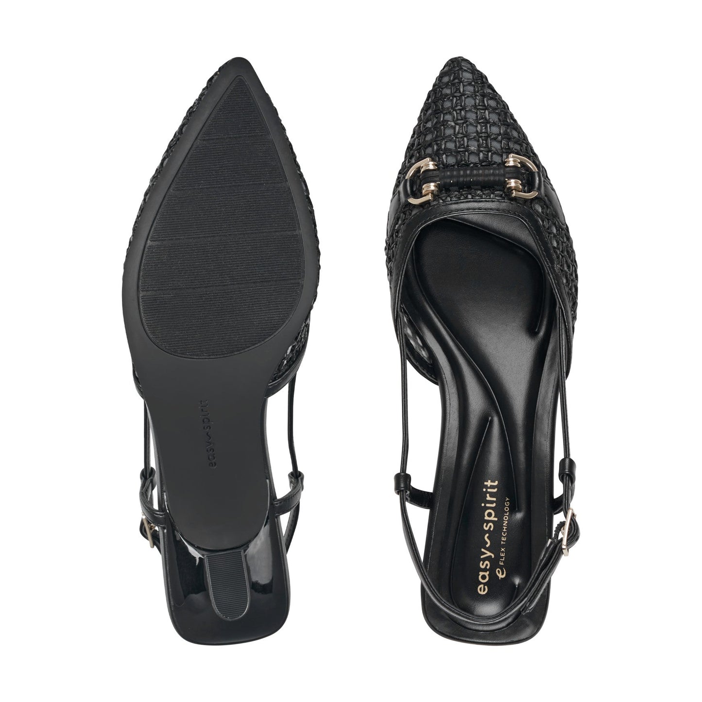 Easy Spirit Hetty Slingback Dress Pumps - Black/Raffia
