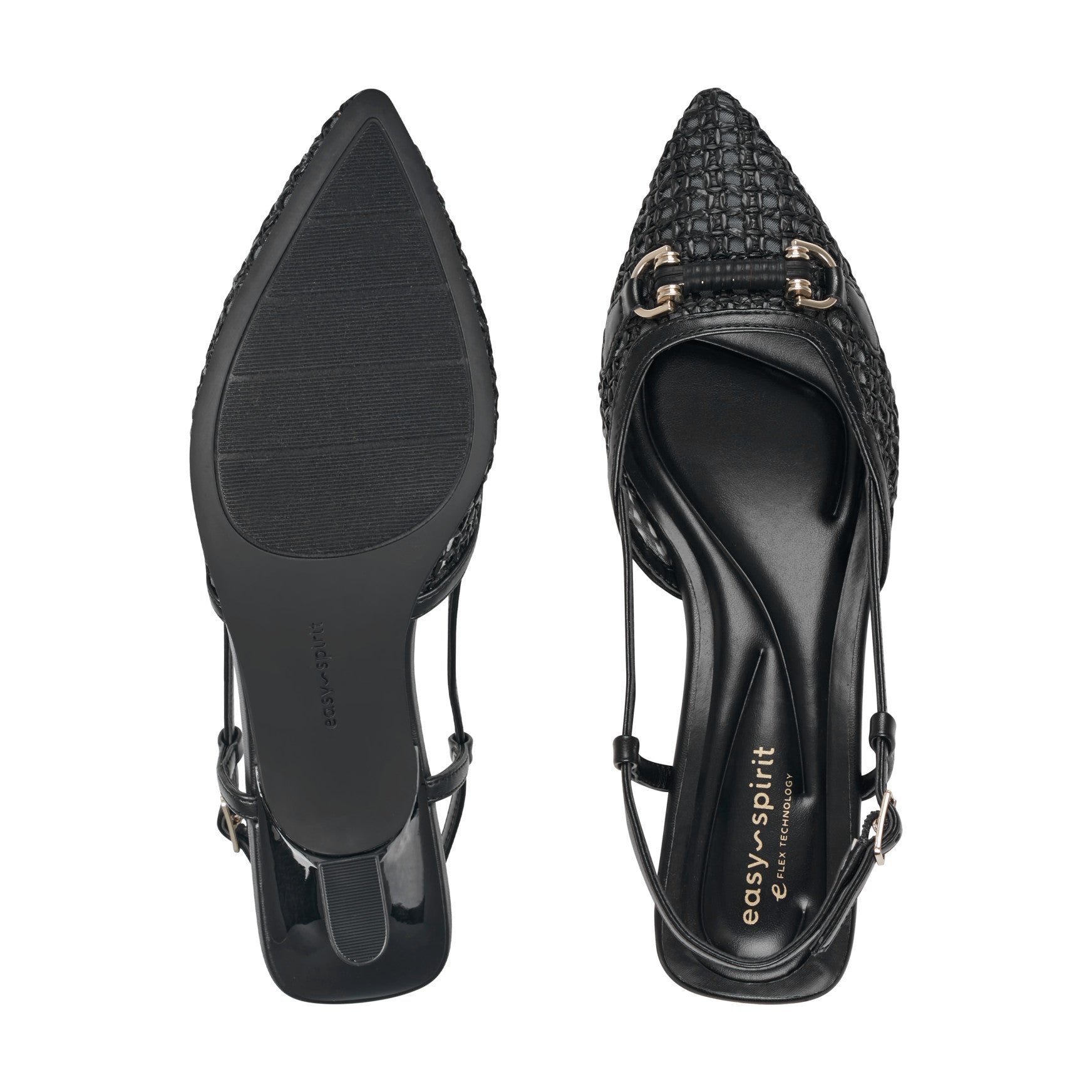 Easy Spirit Hetty Slingback Dress Pumps - Black/Raffia