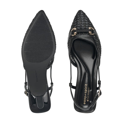 Easy Spirit Hetty Slingback Dress Pumps - Black/Raffia