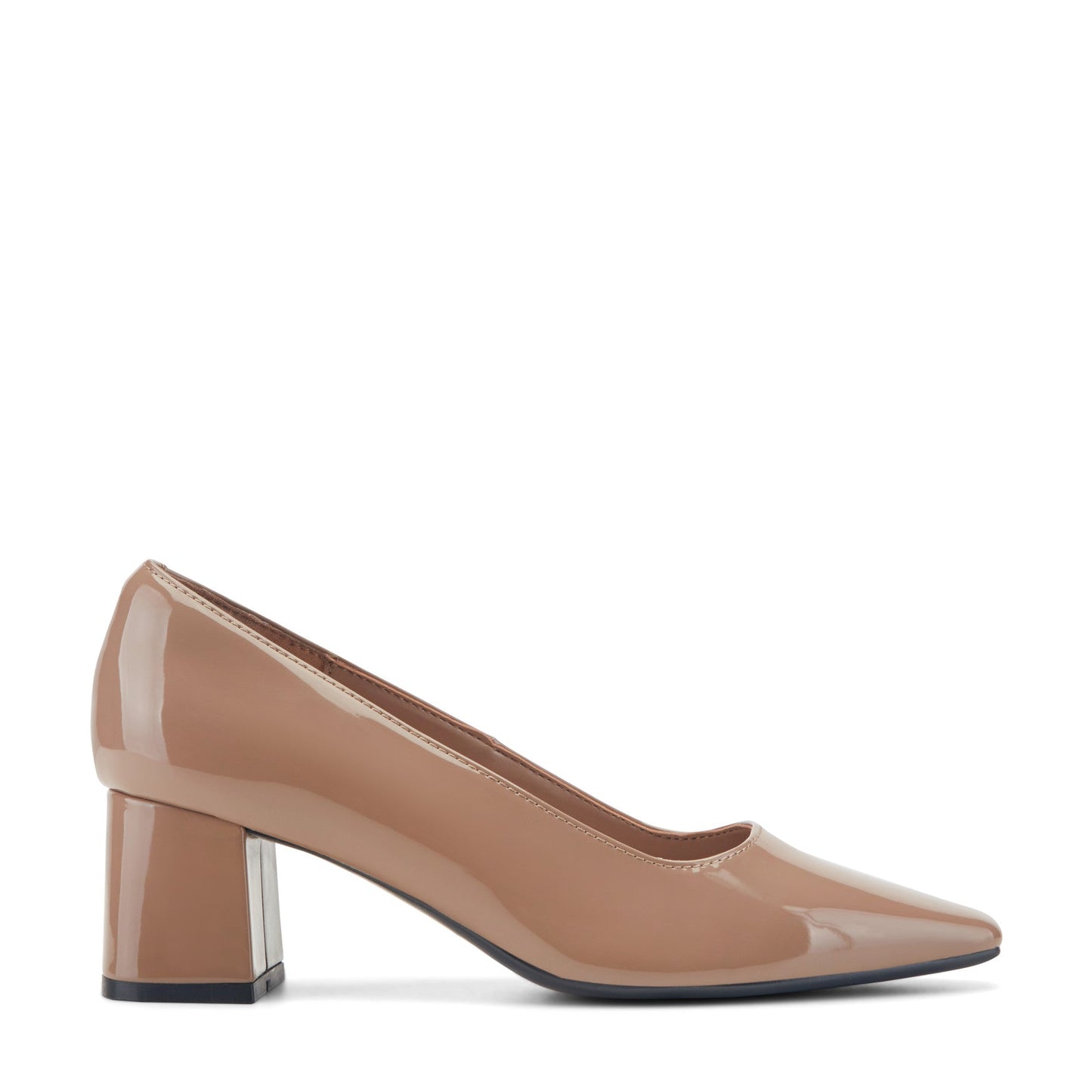Easy Spirit Dorian Block Heel Pumps - Natural Patent