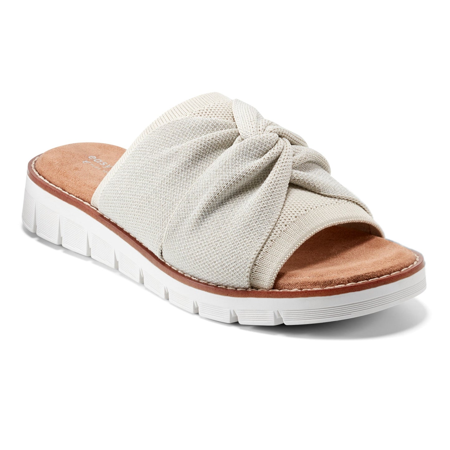 Easy Spirit Josy Knotted Slide Sandals - Ivory