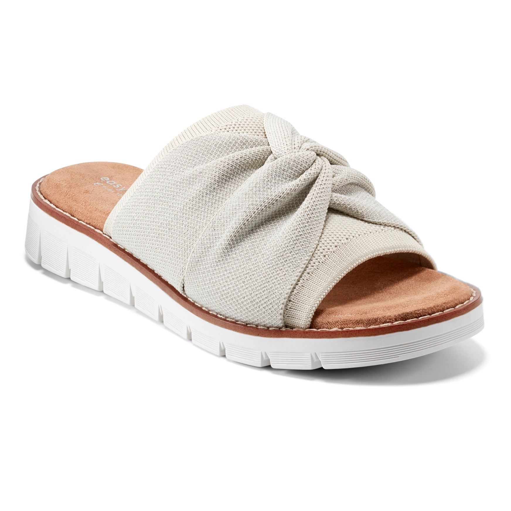 Easy Spirit Josy Knotted Slide Sandals - Ivory