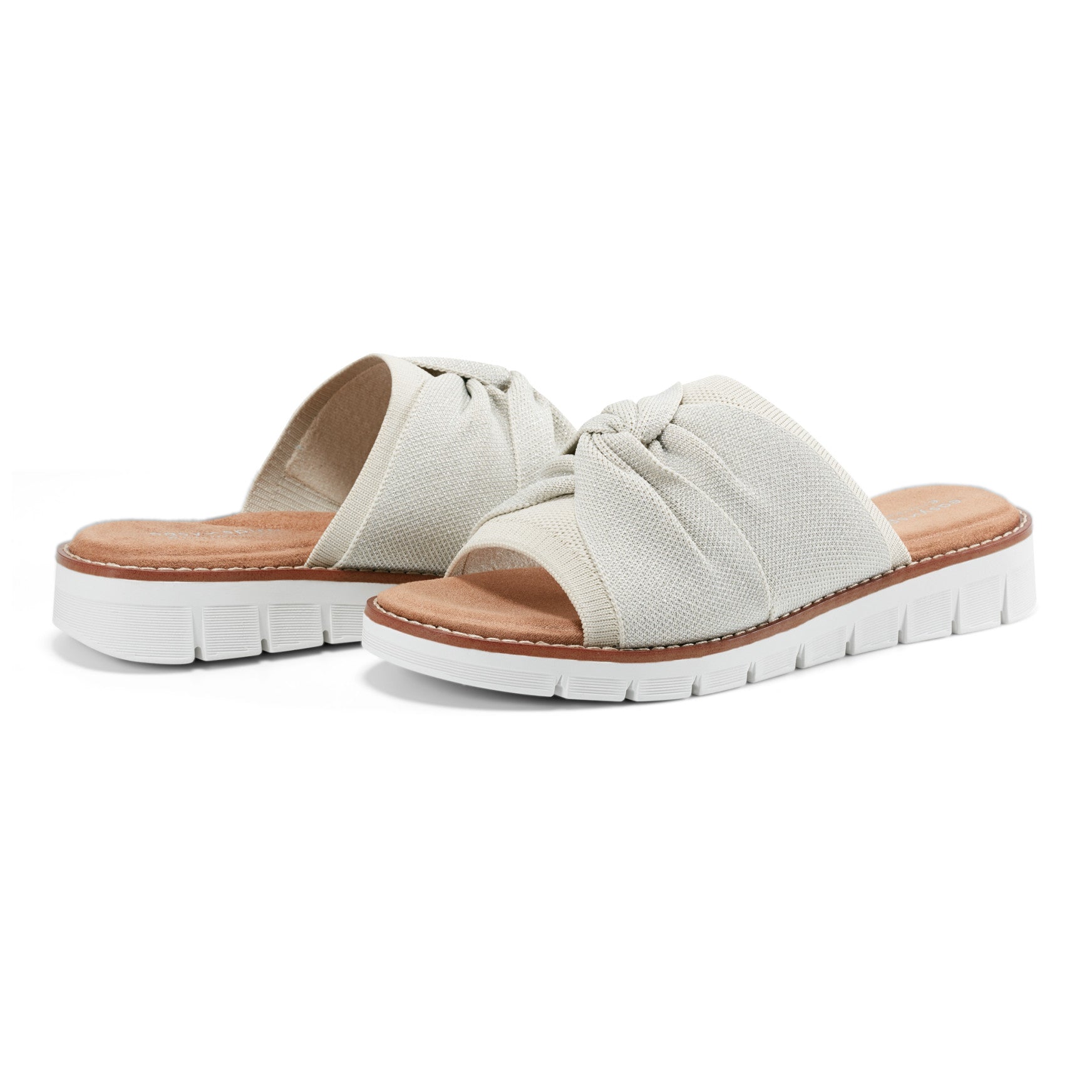 Easy Spirit Josy Knotted Slide Sandals - Ivory