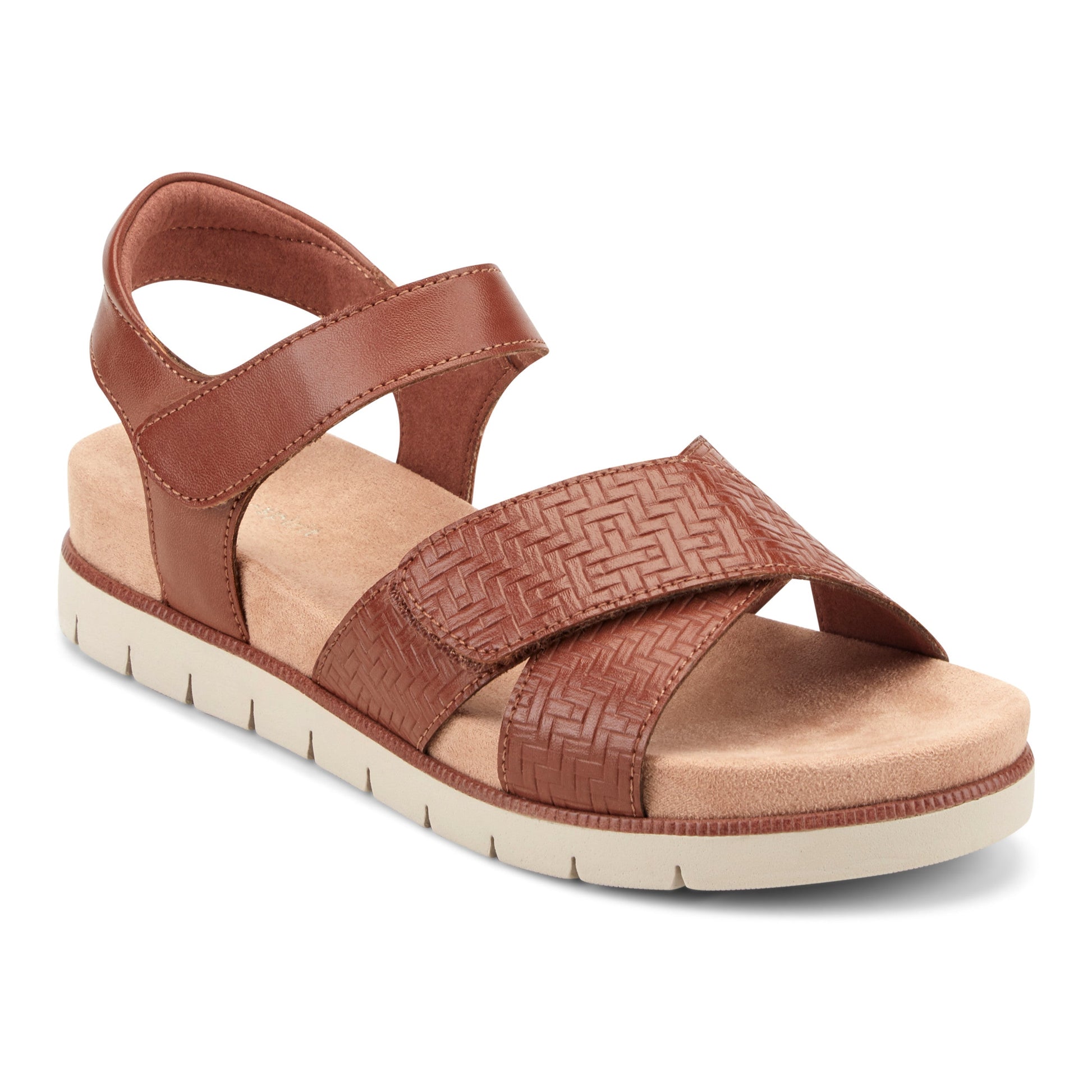 Easy Spirit Halley Strappy Sandals - Medium Brown
