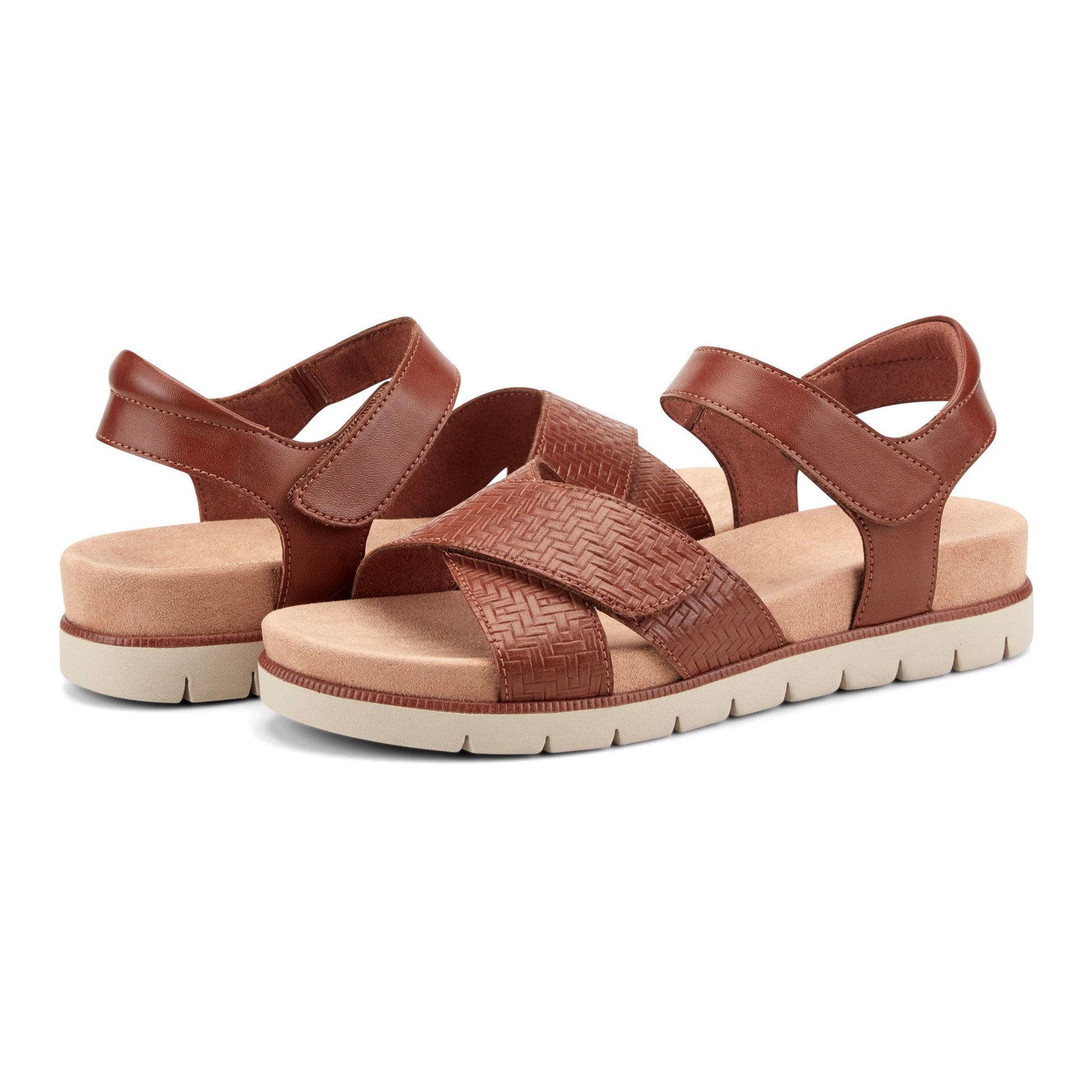 Easy Spirit Halley Strappy Sandals - Medium Brown