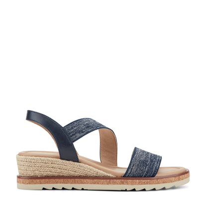 Easy Spirit Sabina Wedge Sandals - Navy