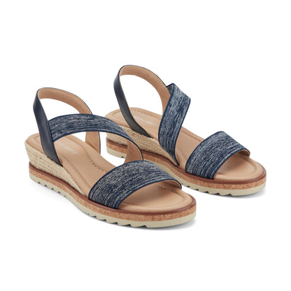 Easy Spirit Sabina Wedge Sandals - Navy