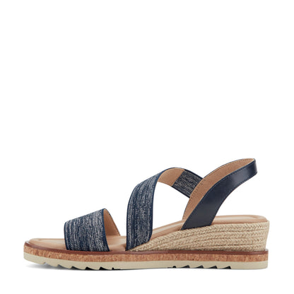 Easy Spirit Sabina Wedge Sandals - Navy