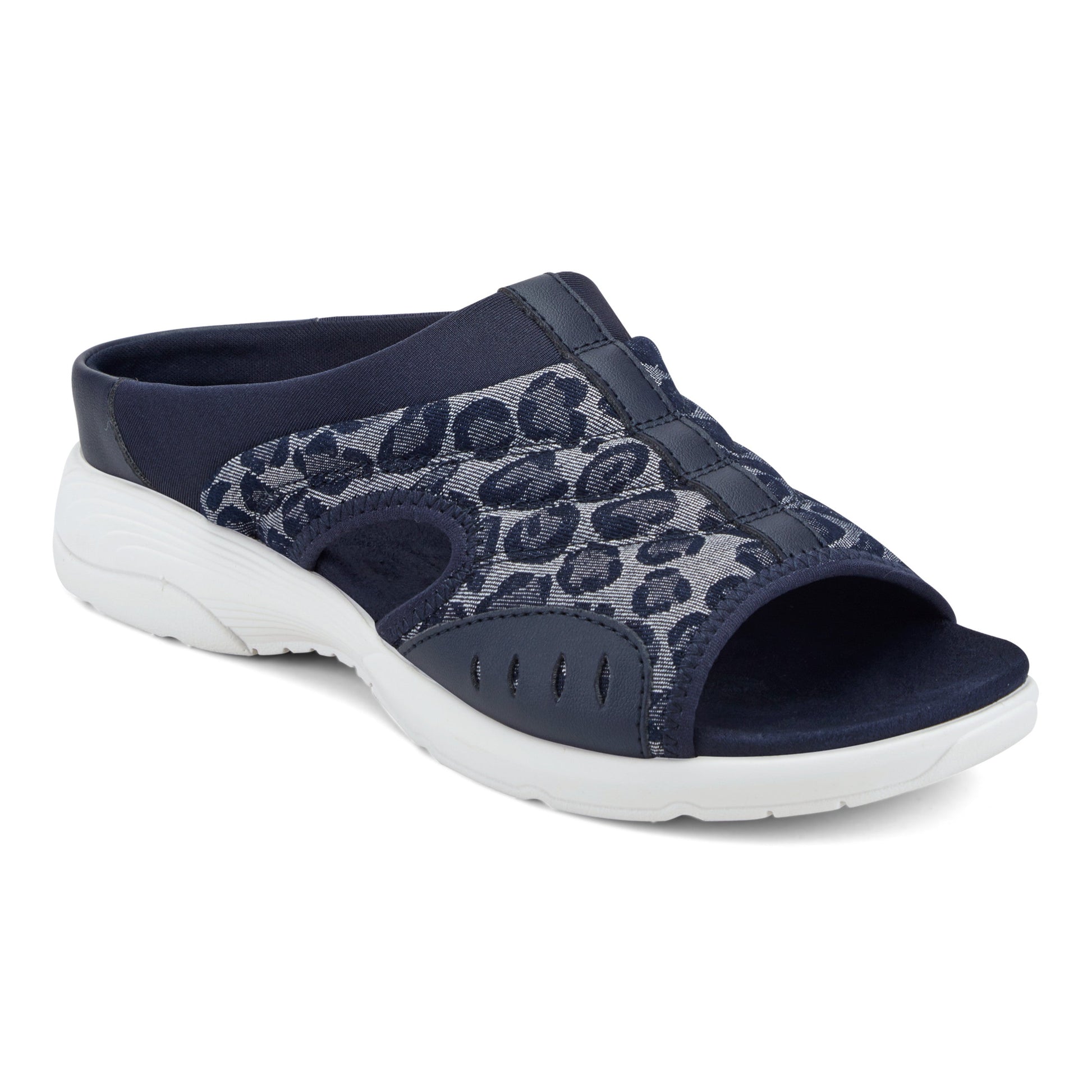 Easy Spirit Traciee Slip On Sandals - Dark Blue Cheetah