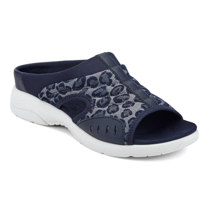 Easy Spirit Traciee Slip On Sandals - Dark Blue Cheetah