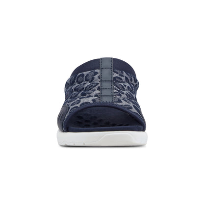 Easy Spirit Traciee Slip On Sandals - Dark Blue Cheetah