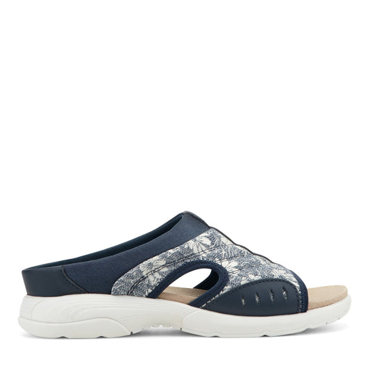 Easy Spirit Traciee Slip On Sandals - Dark Blue Floral