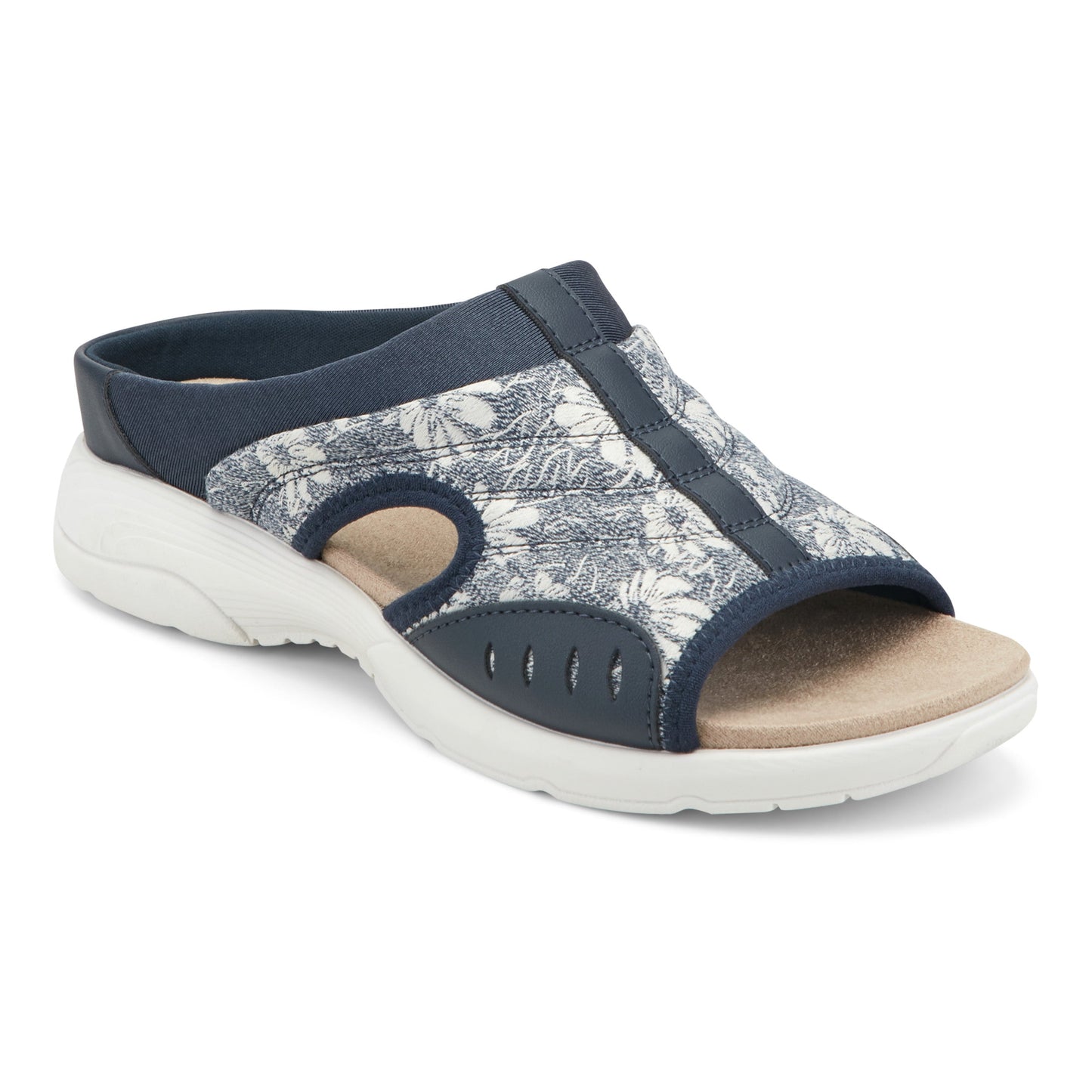 Easy Spirit Traciee Slip On Sandals - Dark Blue Floral