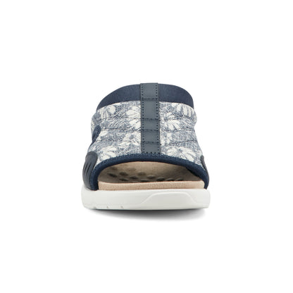 Easy Spirit Traciee Slip On Sandals - Dark Blue Floral