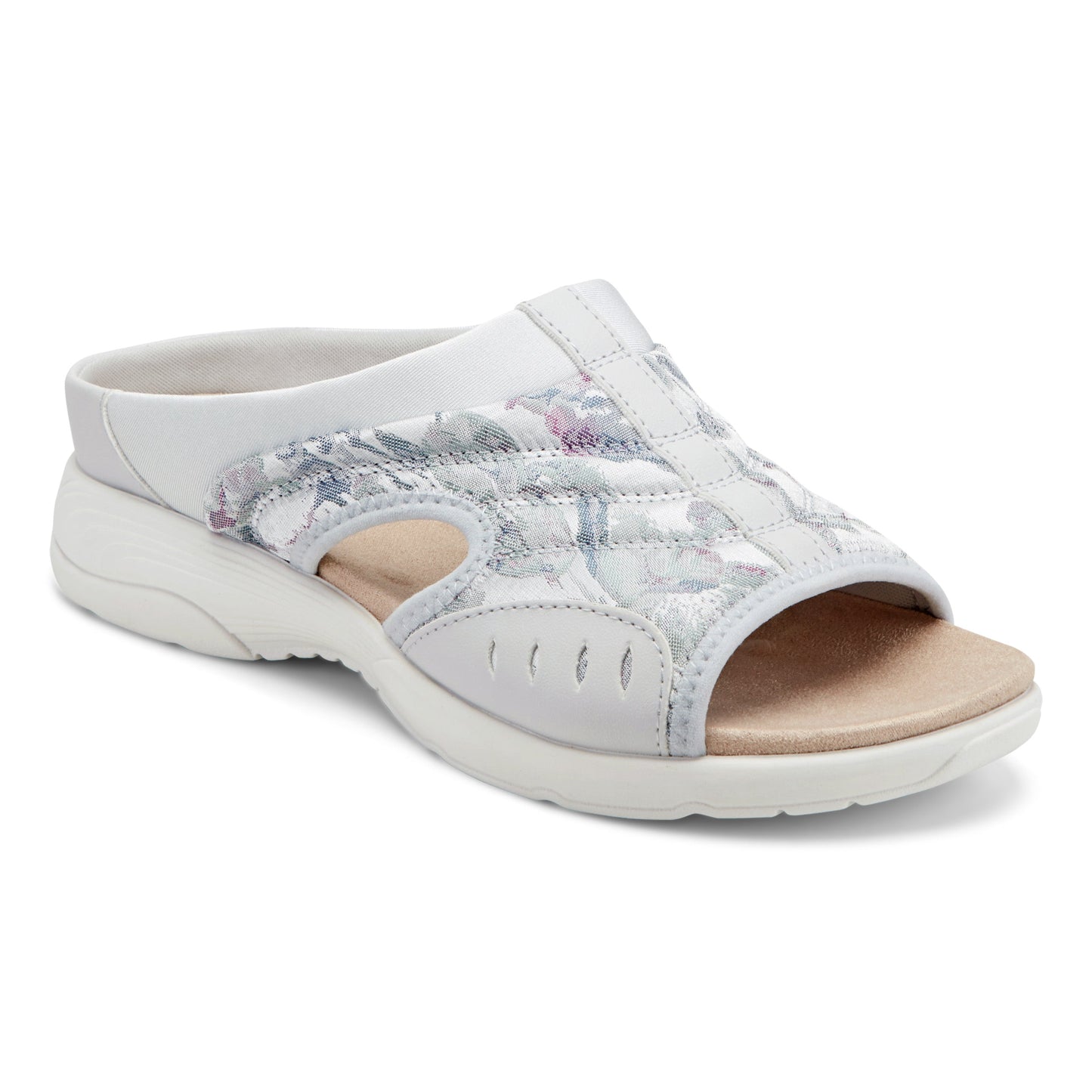 Easy Spirit Traciee Slip On Sandals - Grey/Light Green Floral