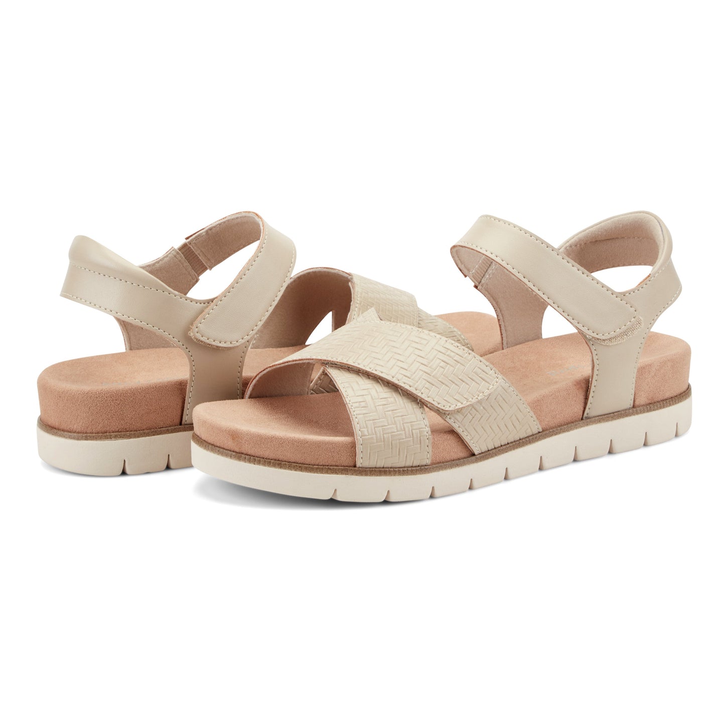 Easy Spirit Halley Strappy Sandals - Light Natural