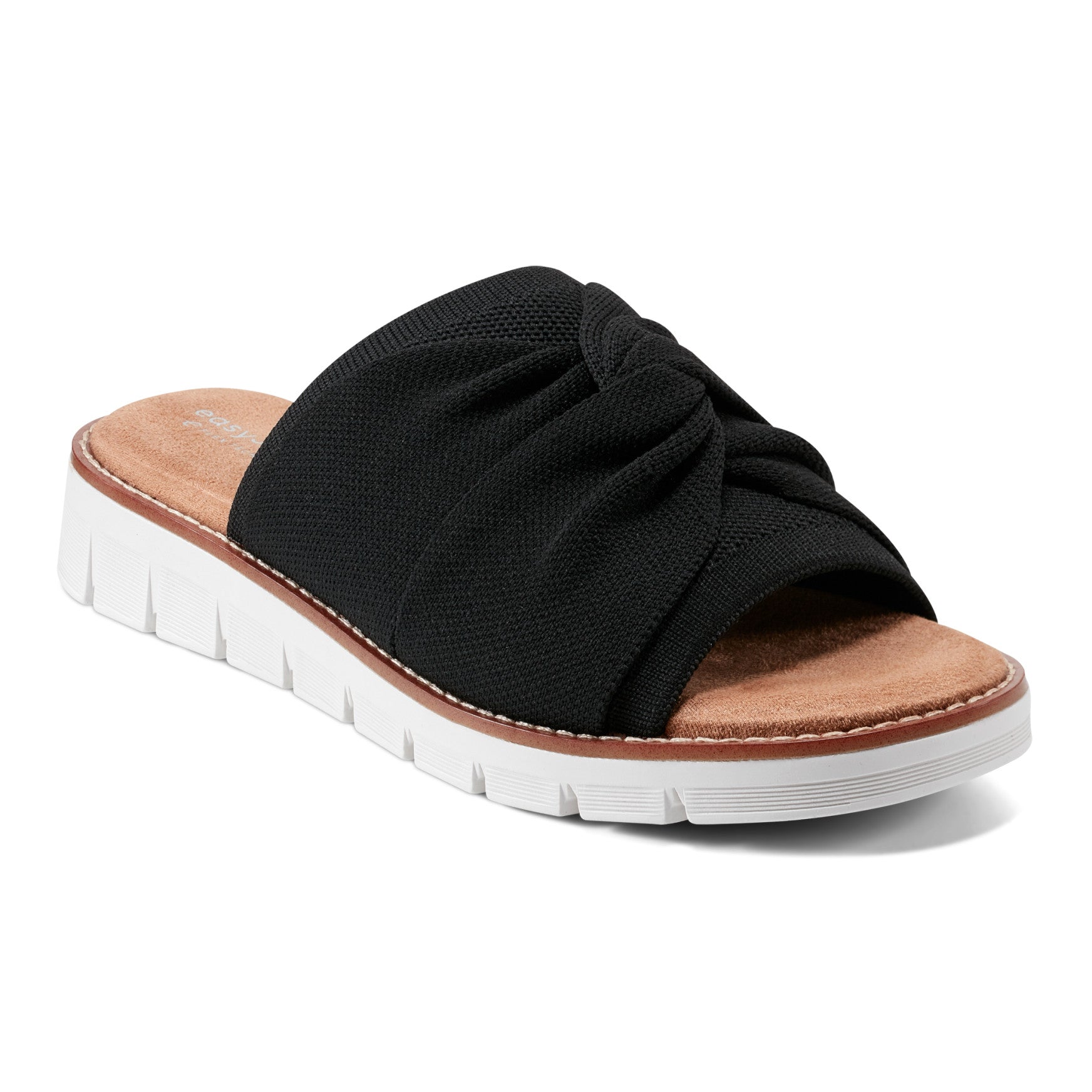Easy Spirit Josy Knotted Slide Sandals - Black