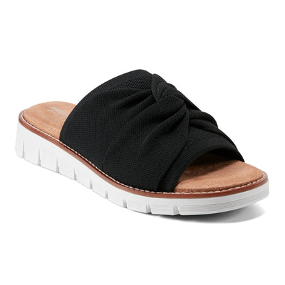 Easy Spirit Josy Knotted Slide Sandals - Black