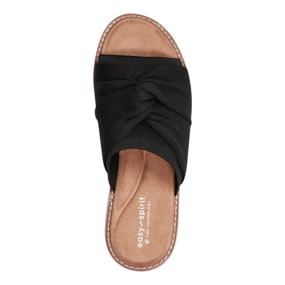 Easy Spirit Josy Knotted Slide Sandals - Black