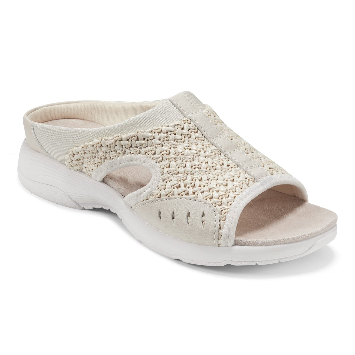 Easy Spirit Traciee Slip On Sandals - Ivory Raffia