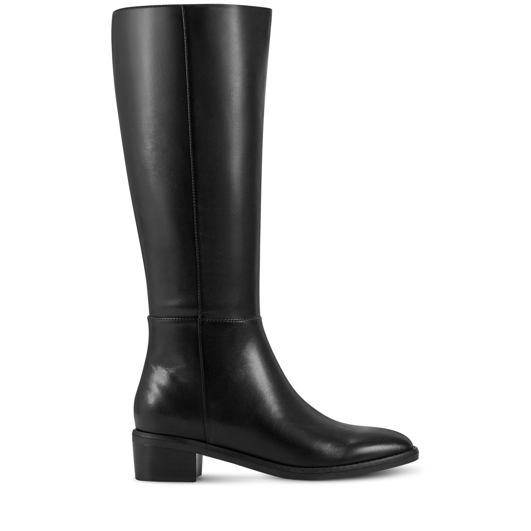 Easy Spirit Loretta Block Heel Casual Boots - Black Leather