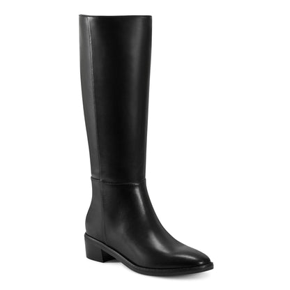 Easy Spirit Loretta Block Heel Casual Boots - Black Leather
